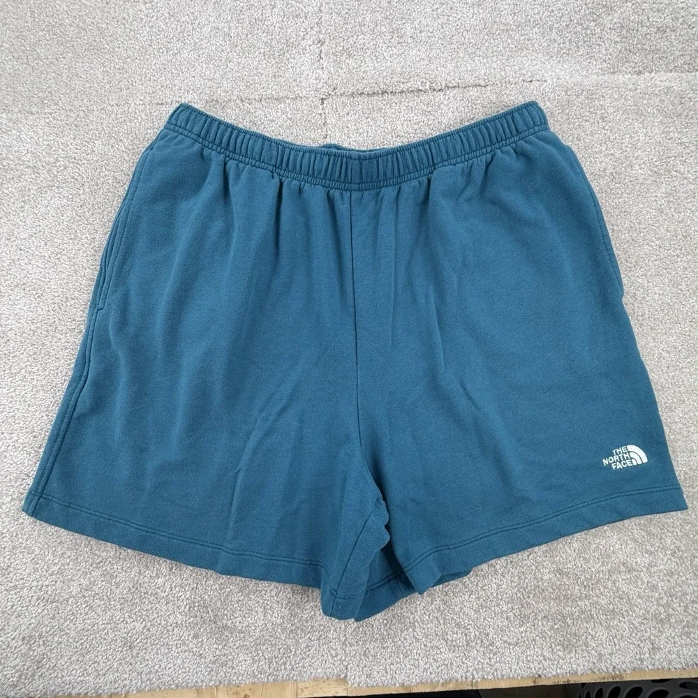 THE NORTH FACE Sweat Shorts Men's Medium Turquoise‎ Fleece Activewear Runner